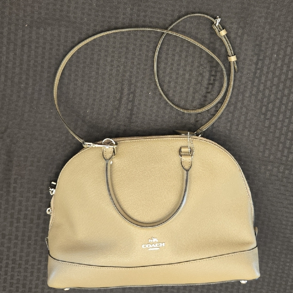 Coach Sierra Satchel Crossbody Bag Taupe Leather - Picture 3 of 14